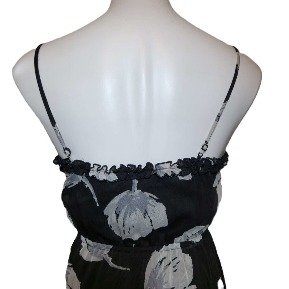❤️ 4/$20 Old Navy dress Women's XS Black gray flower Adjustable spaghetti straps - Picture 12 of 13